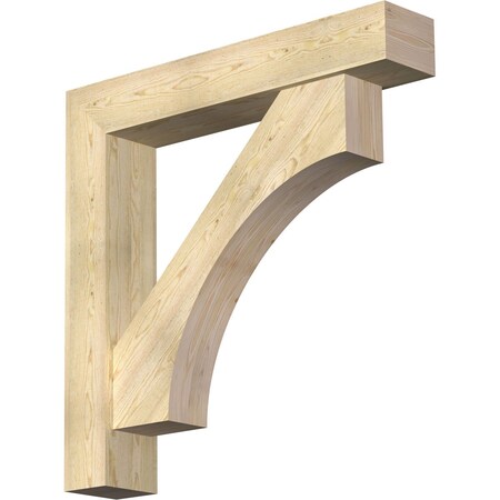 Ekena Millwork Westlake Block Rough Sawn Bracket w/ Offset Brace, Douglas Fir, 8"W x 44"D x 44"H BKT0806X44X44WTL05RDF